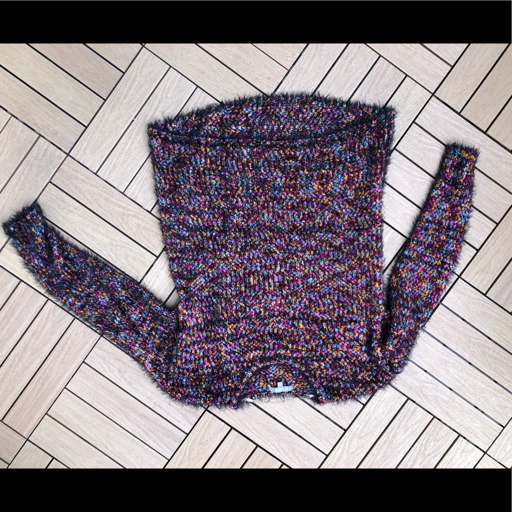Ny Collection Multicolor Fuzzy Rag Sweater - image 7